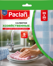 Салфетки хозяйственные Paclan, 35х35 см, 5 шт.