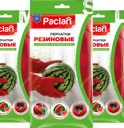 Перчатки резиновые Paclan с ароматом арбуза, S, M, L, 1 пара