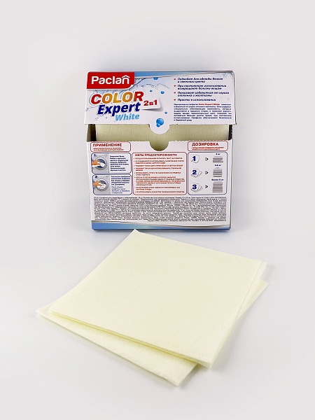 Салфетки для стирки белого с отбеливателем Paclan Color Expert, 10 шт.
