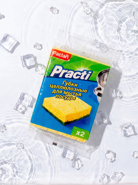 Губки целлюлозные для посуды Paclan Practi, 2 шт.
