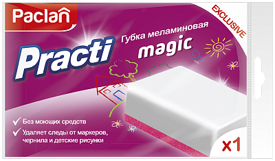 Губка меламиновая Paclan Practi Magic, 1 шт.