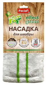 Насадка сменная из микрофибры с полирующими полосками для швабры Paclan Effect Green MOP, 1 шт.