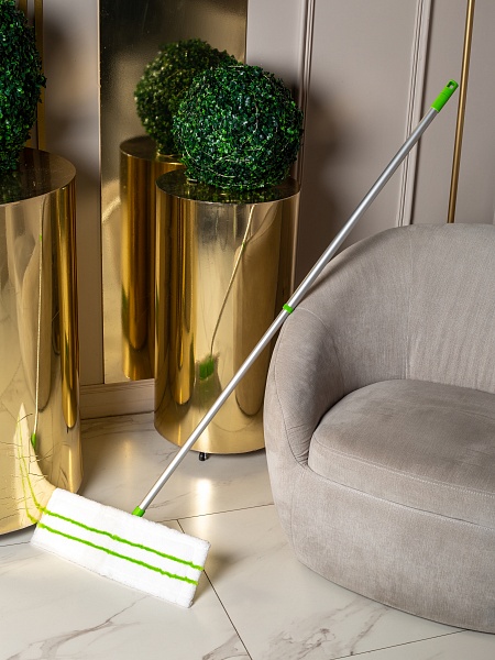 Насадка сменная из микрофибры с полирующими полосками для швабры Paclan Effect Green MOP, 1 шт.