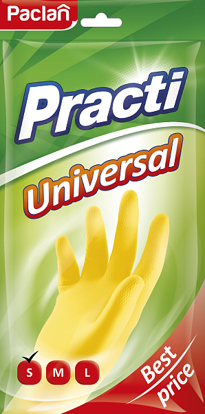 Перчатки резиновые Paclan Practi Universal, S, M, L, 1 пара