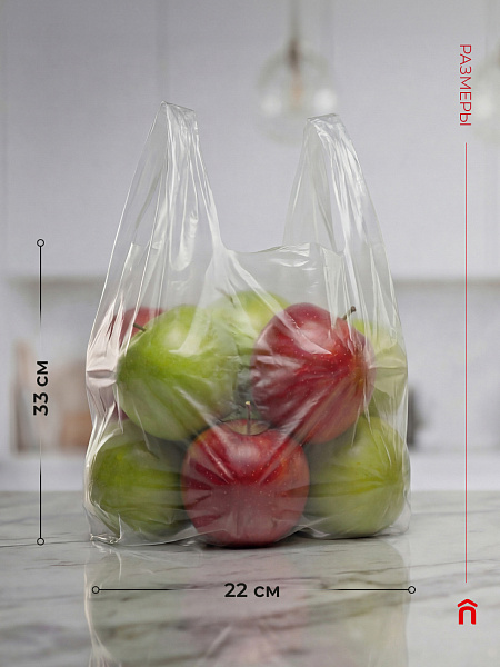 Пакетики с ручками Paclan, 22х33 см, 50 шт.