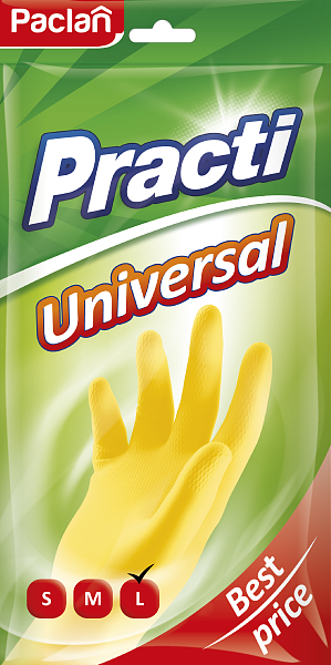 Перчатки резиновые Paclan Practi Universal, S, M, L, 1 пара