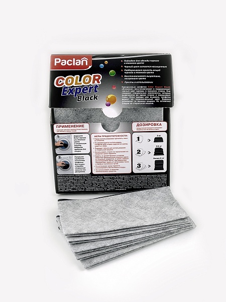 Салфетки для обновления цвета при стирке черного Paclan Color Expert, 10 шт.