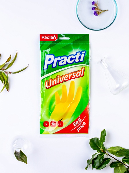 Перчатки резиновые Paclan Practi Universal, S, M, L, 1 пара