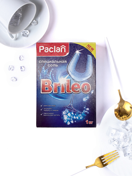 Специальная соль для посудомоечных машин Paclan Brileo, 1 кг
