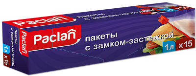 Пакеты c замком-застежкой Paclan, 1 л, 15 шт.