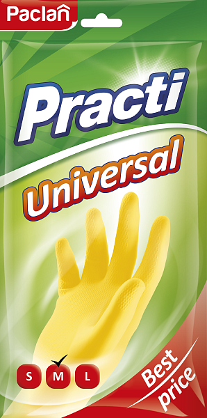 Перчатки резиновые Paclan Practi Universal, S, M, L, 1 пара