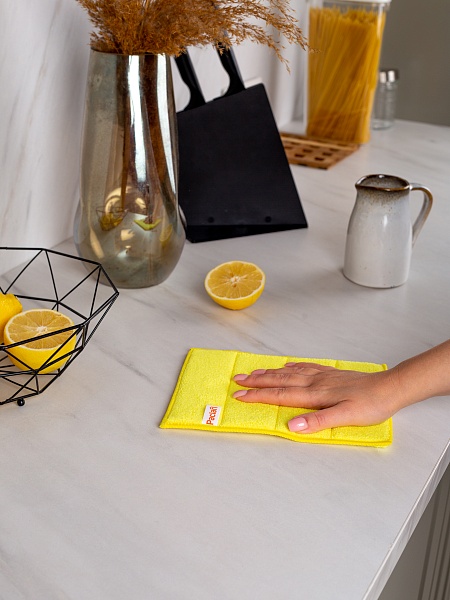 Салфетка-губка из микрофибры Paclan De luxe 3 в 1, 17х23 см, 1 шт.