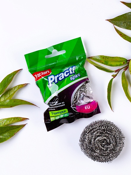 Мочалка стальная Paclan Practi Spiro, 1 шт.